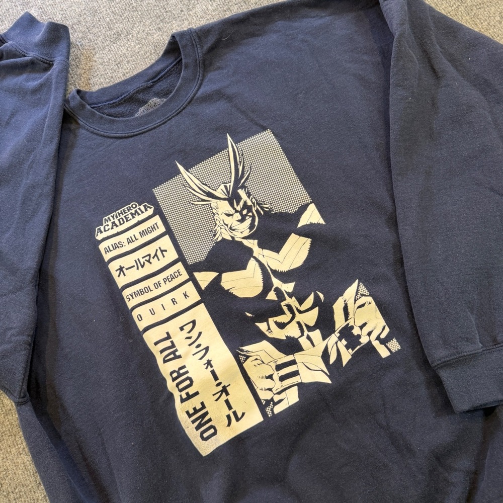My Hero Academia All Might Symbol of Peace Navy Sweatshirt XXXL Anime Funimation